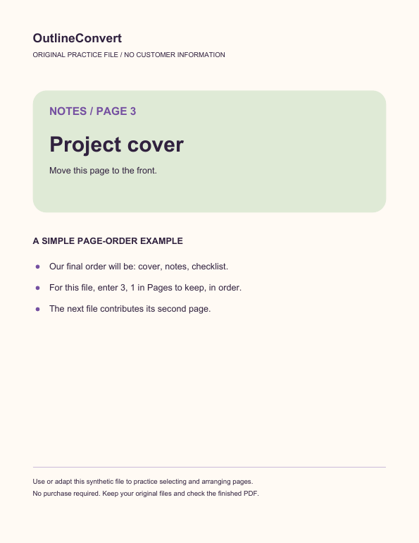 Actual output page 1: Project cover